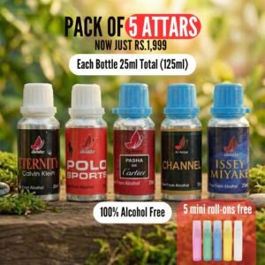 Pack of 5 Attars – Premium Designer Inspired Set (25ml Each)