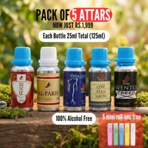 Pack of 5 Attars – Premium Bold Collection (25ml Each)