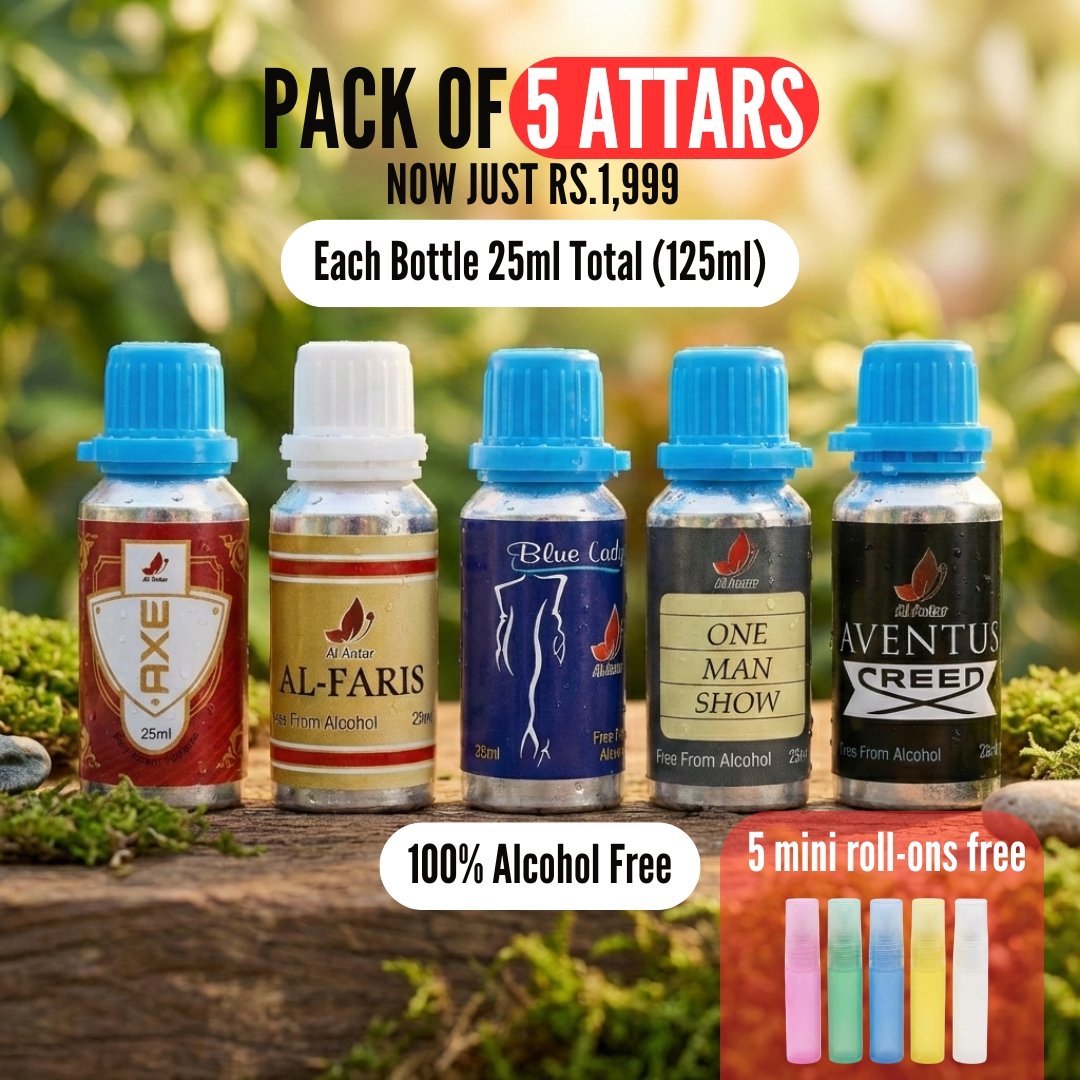Pack of 5 Attars – Premium Bold Collection (25ml Each)