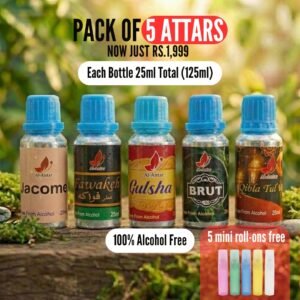 Pack of 5 Attars – Classic Floral & Traditional Blend (25ml Each)