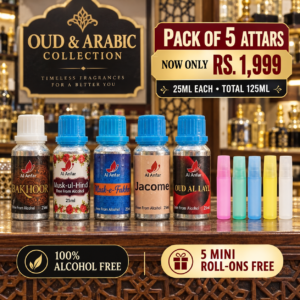 Pack of 5 Attars – Musk & Oud Traditional Set (25ml Each)